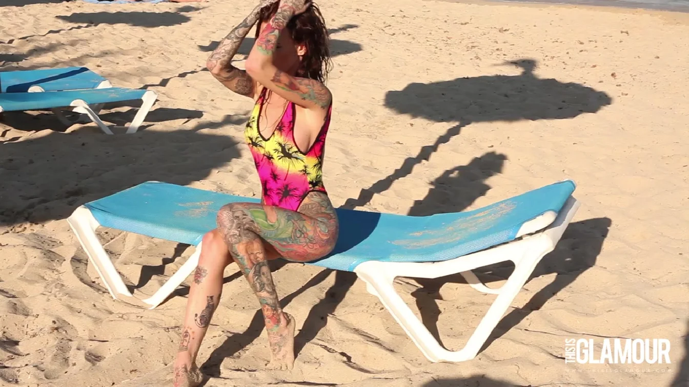 ThisIsGlamour Becky Holt On The Beach BTS XXX